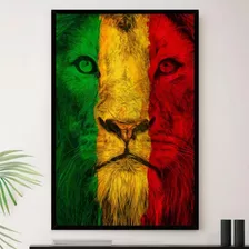 Quadro Leão Animal Jamaica Bob Marley Decorativo A4 23x33cm