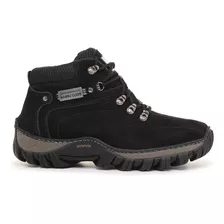 Bota Adventure Masculino Coturno Preto Couro Legítimo