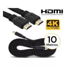 Cabo Hdmi 10m Pino Dourado 3d 4k Full Hd 1080 Vídeo 3d