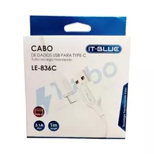 Kit 10 Cabos Usb-tipo C-turbo It-blue - 1 Metro | 3.1 A 