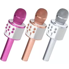 Microfone Sem Fio Youtuber Bluetooth Karaoke Reporter Cores Cor Rose Gold