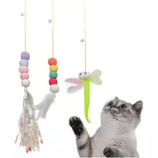 3 Brinquedo Gato Porta Suspenso Pendurar Na Porta Elástico Cor Kit 03 Unidades Sortidas