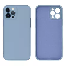 Capa Protege Câmera Silicone Veludo Compatível iPhone 12 Pro Cor Azul Bebe