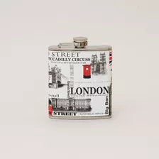 Petaca Con Diseño London 7 Oz / Runn