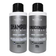Shampoo E Condicionador Cabelo E Barba Tróia Hair 2x300ml