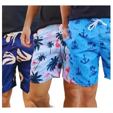 Kit 5 Shorts Mauricinho Bermudas Adulto Moda Praia Estilo