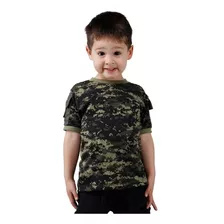 Camiseta Infantil Ranger Militar Camuflada Bélica Pântano