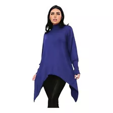 Blusa Feminina Vest Legging De Ponta Manga Longa Gola Alta