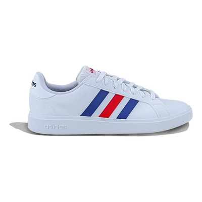 Imagem Tênis adidas Grand Court Base 2.0 Simp Branco Azul Vermelho