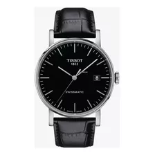 Relógio Masculino Tissot Everytime Swissmatic Em Couro Preto