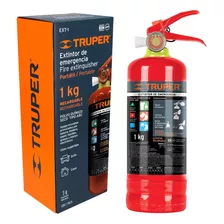 Extintor Recargable De Emergencia Tipo Abc ,1 Kg, Truper