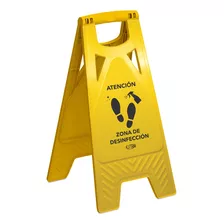 Señal De Prevencion Amarillo Zona De Desinfeccion