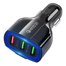 Cargador Rapido De Auto Qc 3.0 Carga Rápida 3 Puertos Usb ®