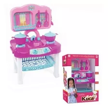 Kit Mini Cozinha Infantil Completa Brinquedo Fogão Pia Rosa