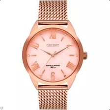Relógio Orient Feminino Rosé Aço Inox Resistente À Água 50m 