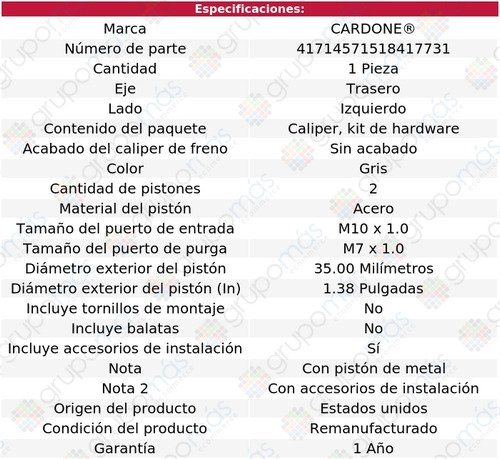 1 Mordaza De Freno Trasero Izq Saab 9-3 99 Al 03 Cardone Foto 5