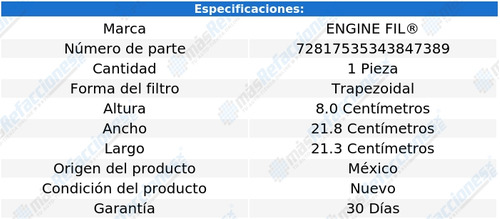 Filtro Para Aire Polo L4 2.0l De 2006 A 2007 Engine Fil Foto 2