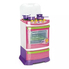 Fogão Infantil Big Chef Poliplac Com Acessorios Cozinha Cor Rosa