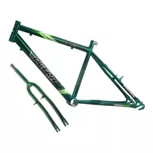 Quadro E Garfo Aro 24 Ultra Bikes Em Aço Carbono Masculina Cor Verde