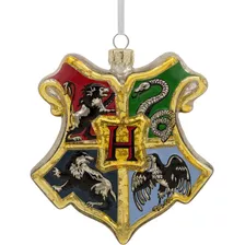 Adorno Navideño Harry Potter Hogwarts Crest, Vidrio So...