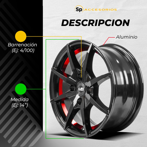 Rines Deportivos 14 Saxo R1 Volkswagen 4/100 (4 Rines) Foto 9