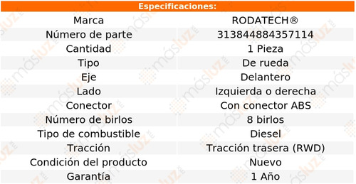 (1) Maza De Rueda Del F-250 Sd 8 Cil 7.3l 99/03 Rodatech Foto 7