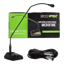 Microfone De Mesa Profissional Gooseneck Sk-mc170 Skypix Cor Preto