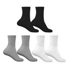 Kit 12 Pares Meia Adulto Masculina Sport Cano Alto Algodão