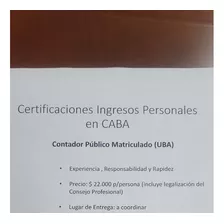 Certificación Ingresos Personales Realizada P/contador (uba)