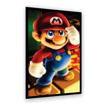 Quadro Decorativo Gamer Super Mario Personagem De Jogo Retrô