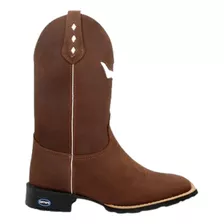 Bota Masculina Botina Cano Longo Em Couro Texana Resistente