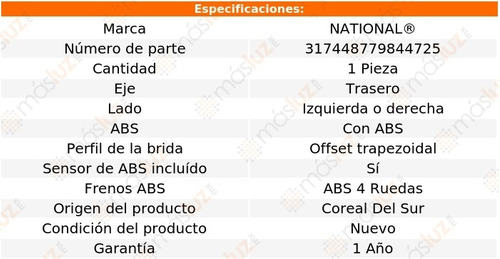 1- Maza Trasera Izquierda O Derecha Sl1 1991/2002 National Foto 3