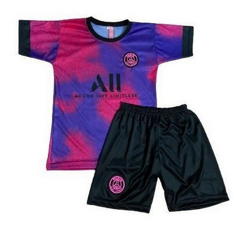 Conjunto Camisa E Shorts Time Infantil Uniforme Futebol Roxo
