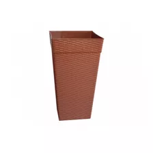 Maceta Columna Imitacion Rattan 17 Lts Terracota