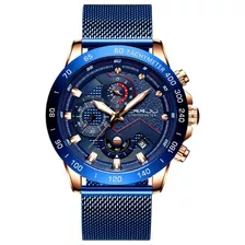 Reloj Para Hombre Pulso Malla Acero Crrju