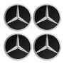 4x Centros Tapn Rin Mercedes Benz - 75mm Negro A1714000125