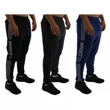 Kit 3 Calça Moletom Jogger Leve Pratica De Exercico Academia