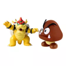 Kit 2 Personagens Família Super Mário Word 1 Koopa 1 Goomba 