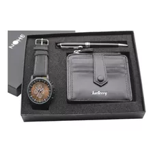 Set Reloj Hombre, Tarjetero Y Pluma, Estuche 