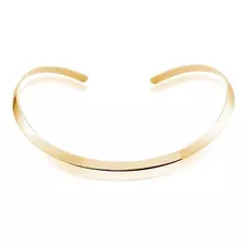 Colar Choker Luxo Aro Largo Pienna Folheado A Ouro Ou Prata