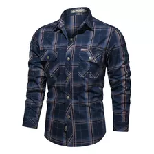 Camisas Casuales A Cuadros Para Hombre, Camisas Militares Pa