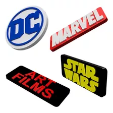 Kit Decoração Marvel Dc Star Wars Logo Ícone Enfeite Geek 
