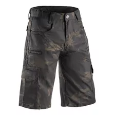 Bermuda Masculina Cargo Camuflada Multicam Black Rip Stop