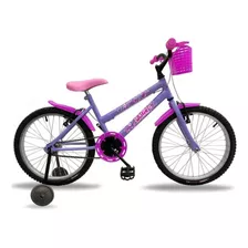 Bicicleta Infantil Feminina Com Rodinha Aro 20 Lilas 2024