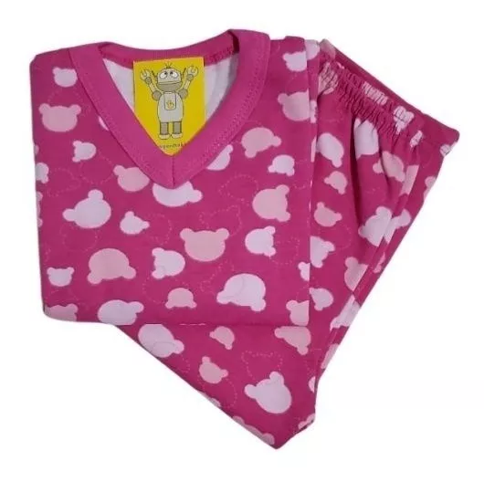 Pijama Infantil Flanelado - 1 Ao 3 - Ursinho Pink