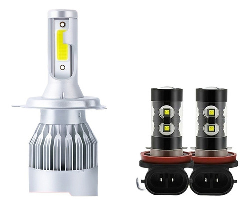 Kit De Focos Led De 8000 Lm De Luz Alta/baja/niebla For Niss