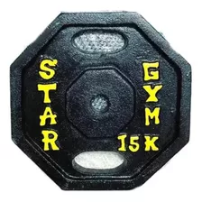 Disco Hexagonal Fuerroo Fundido 15 Kg Entrenamiento Gym