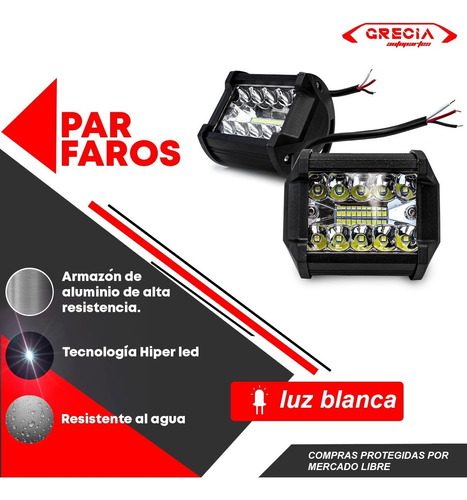 Par Faros 20 Led Dually Auxiliar Con Estrobo  Foto 9