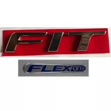 Emblemas Fit + Flexone Linha Honda 2015 2016 2017 (kit 2 Pçs