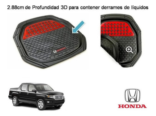 Tapetes 4pz Charola 3d Logo Honda Ridgeline 2009 Foto 3